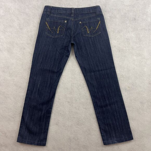 Wet Seal Jeans Womens Size 9 Blue Straight Leg Lo Rise Dark Wash Denim 28x27 - Picture 5 of 14